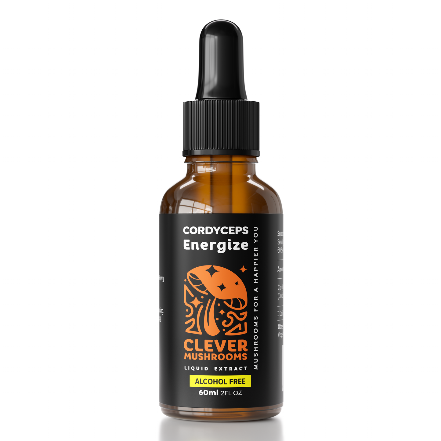 Cordyceps Mushroom Extract 30ml Dropper Bottle - Natural Energy Booster