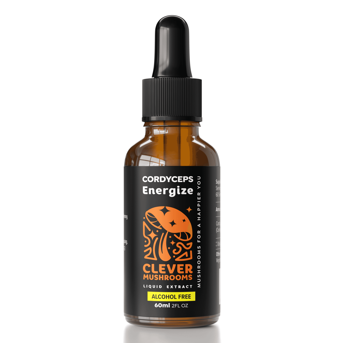 Cordyceps Mushroom Extract 30ml Dropper Bottle - Natural Energy Booster